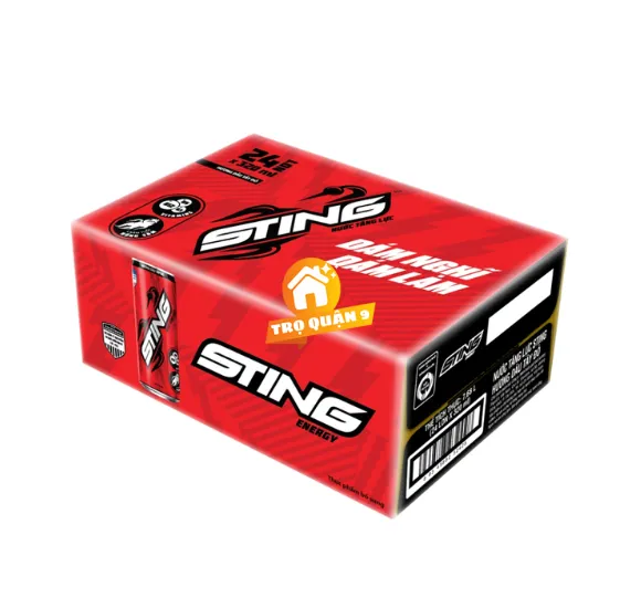 Thùng 24 lon nước tăng lực Sting Sleek hương dâu 235ml
