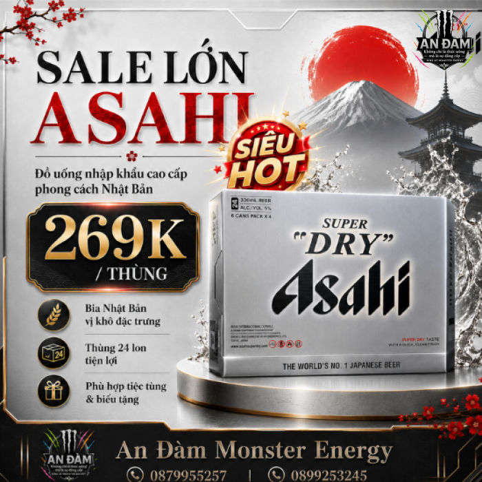 Bia Super Dry 5% Asahi lon 330ml