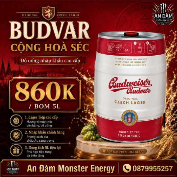 Bia Budvar Bom 5L